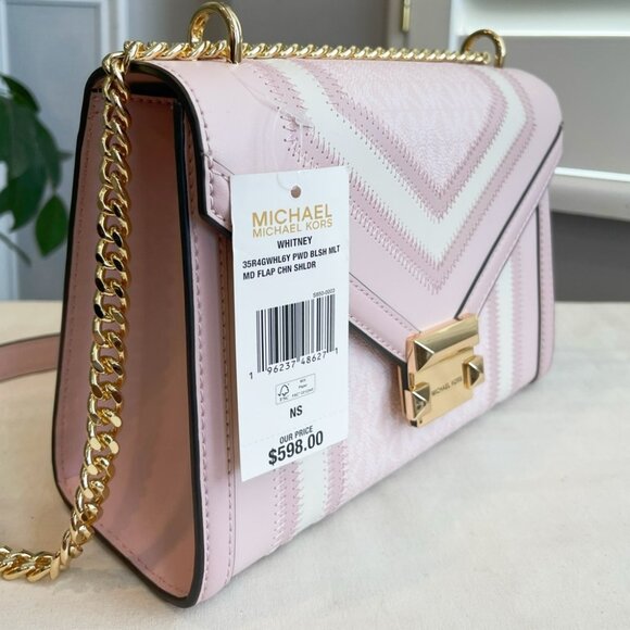NEW Michael Kors Pink Shoulder Bag With Gold Hardware - Picture 6 of 12
